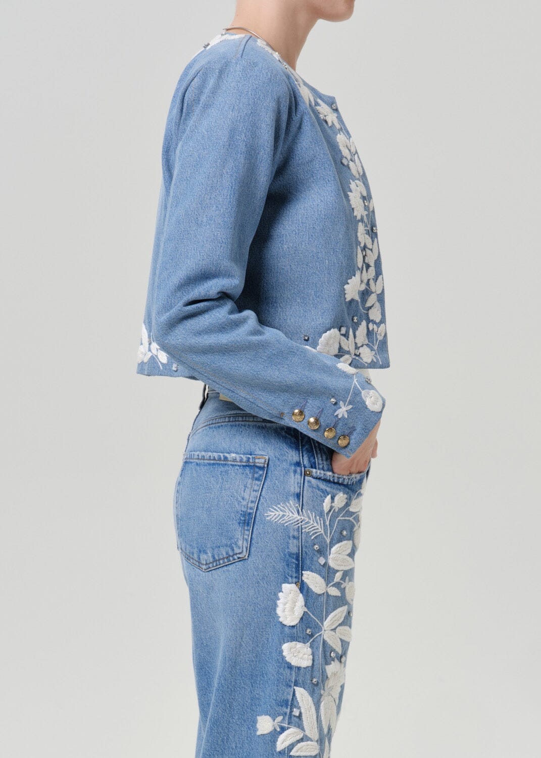 Flora Jacket with Embroidery-Jackets-Uniquities