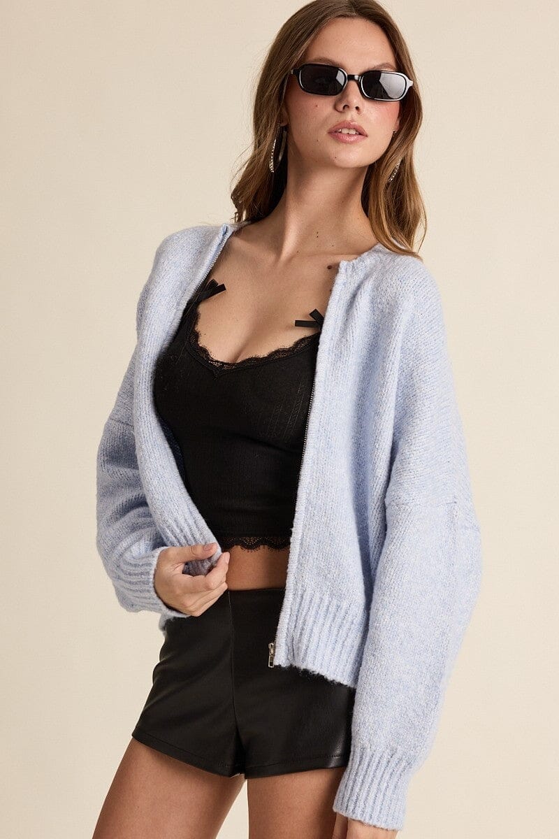 Zip Knit Cardigan-Sweaters-Uniquities