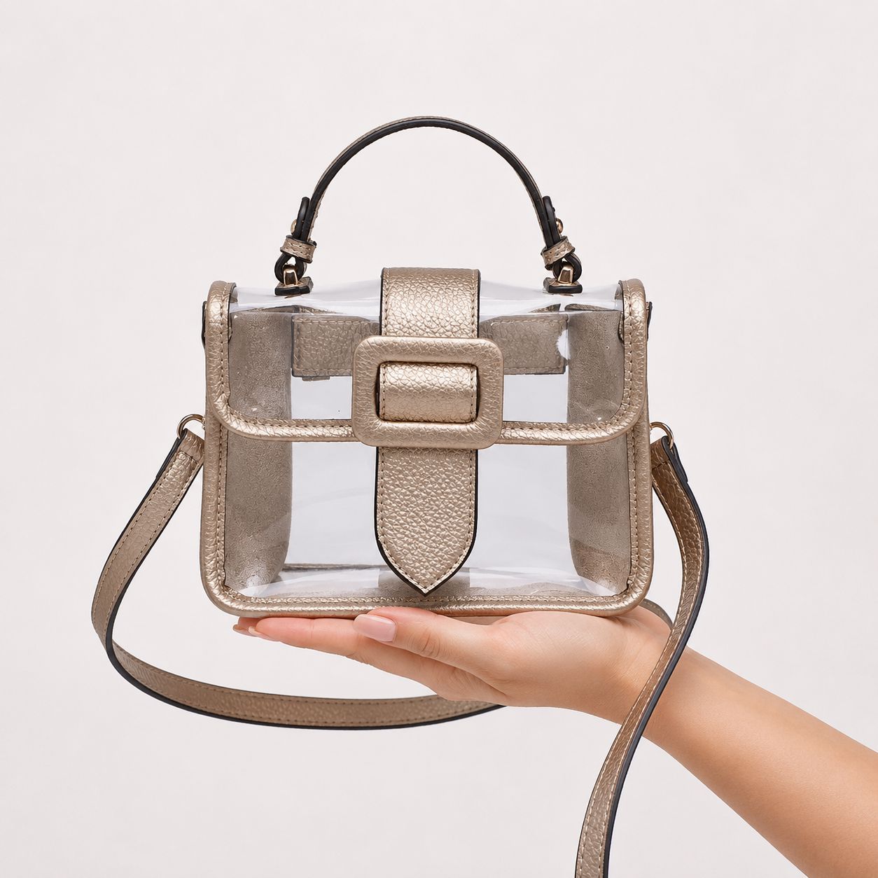 Toni Clear Flapover Bag Accessories Uniquities 