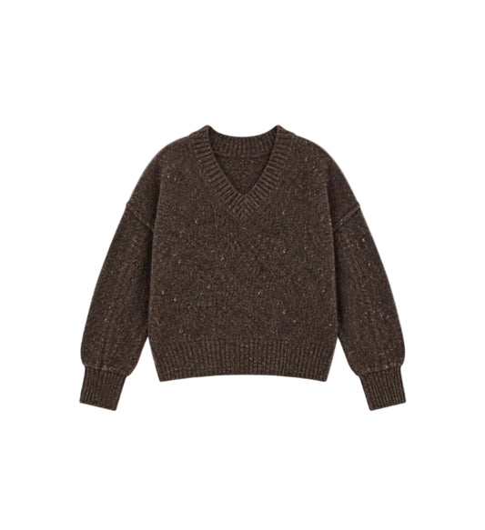 Boxy V-Neck Sweater-Sweaters-Uniquities