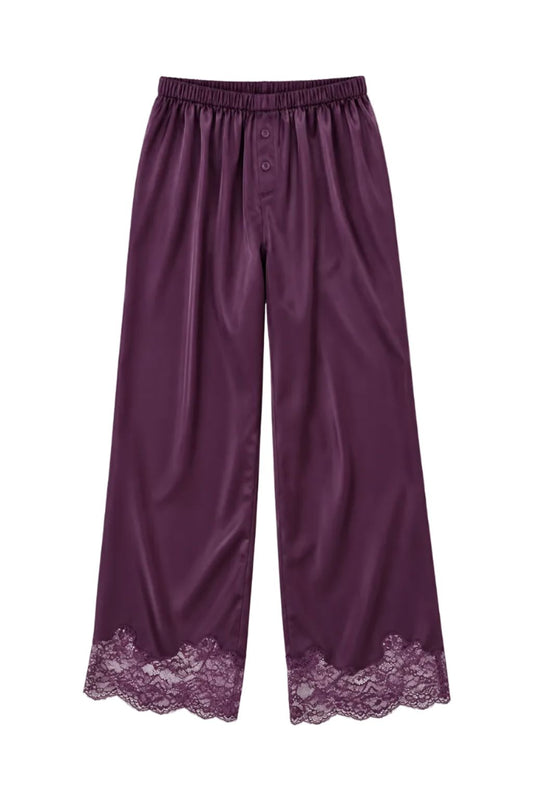 Holt Satin Lace Pant-Bottoms-Uniquities