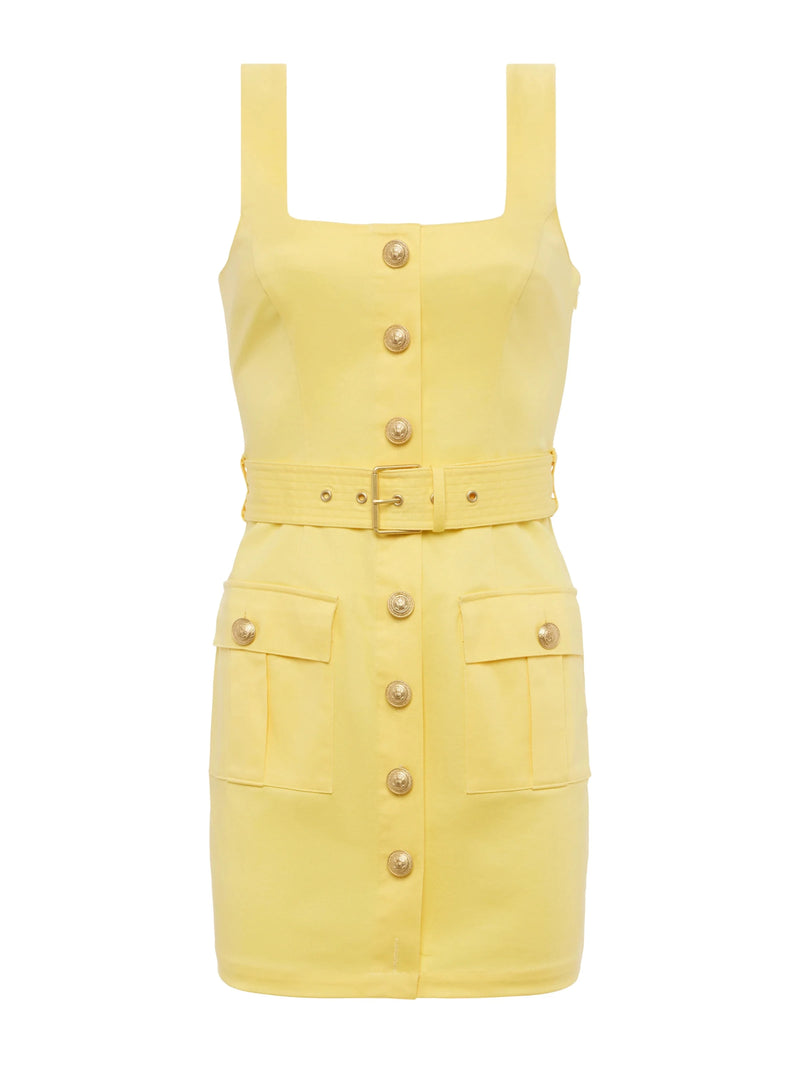 Midy Button Front Mini Dress-Dresses-Uniquities