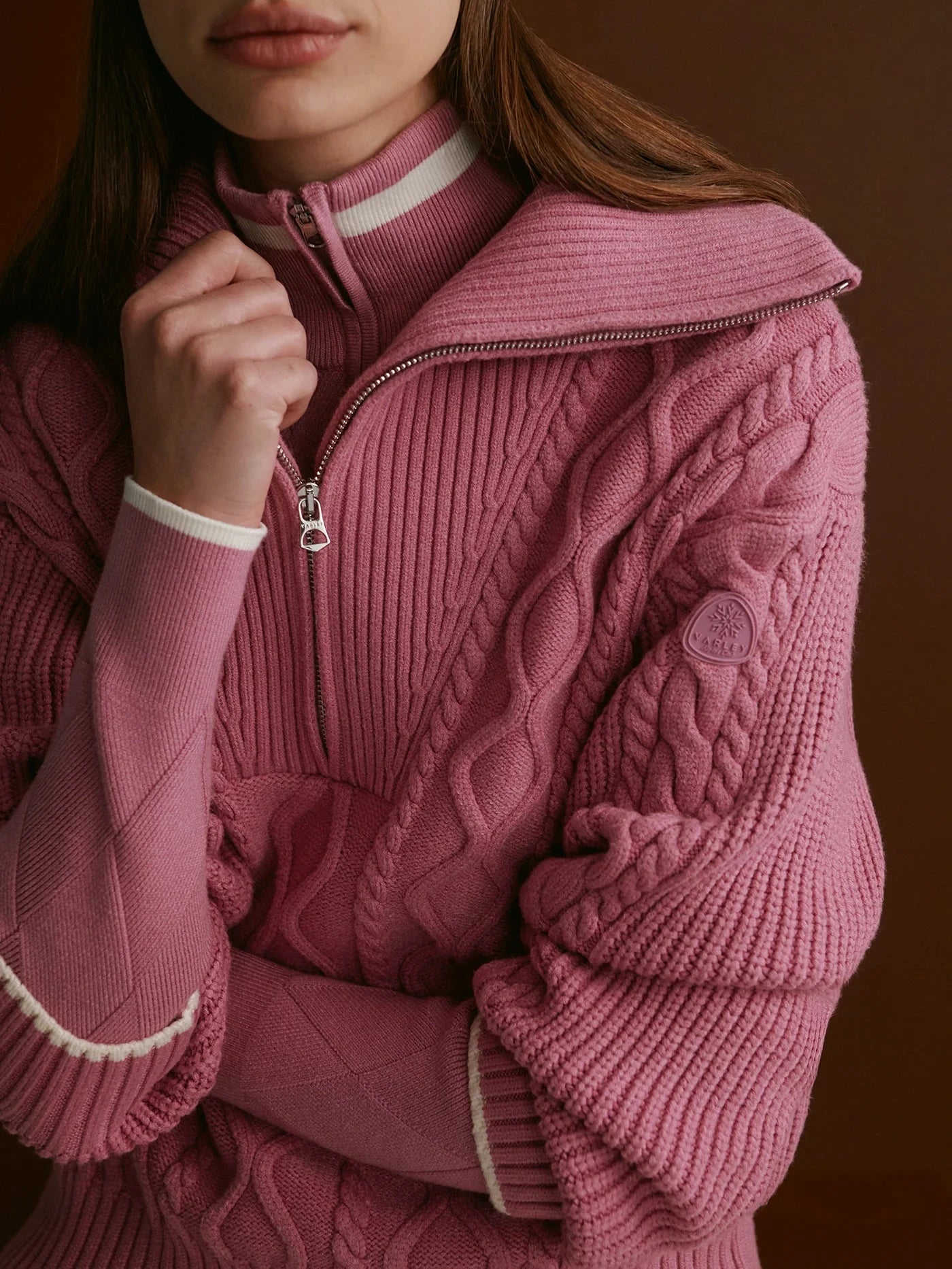 Didi Relaxed Cable Half Zip-Sweaters-Uniquities