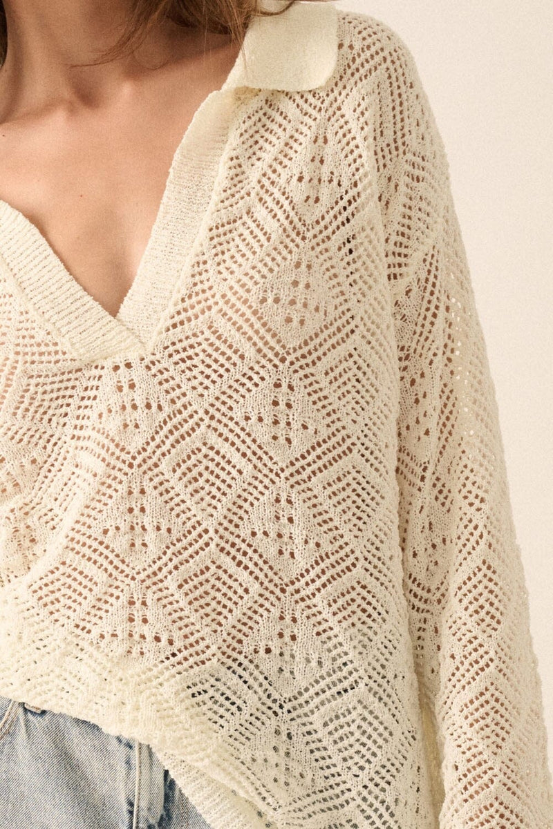 Talia Crochet Sweater Top-Sweaters-Uniquities
