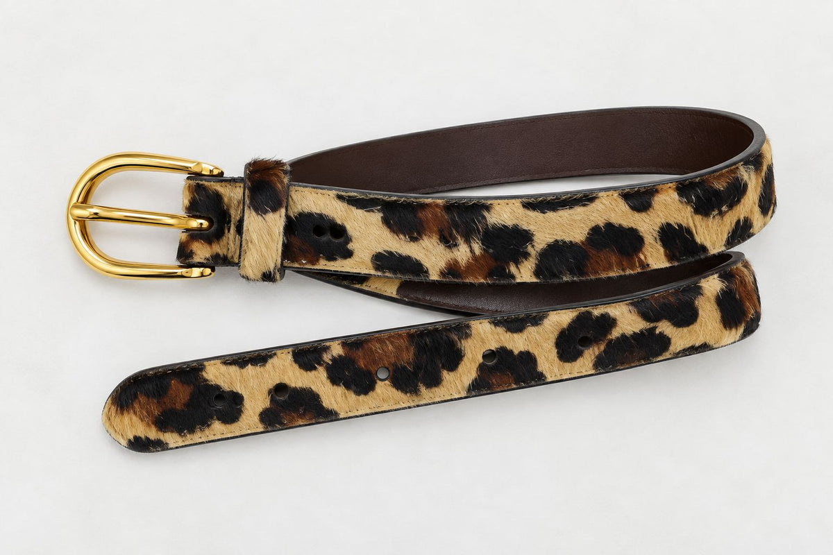 Skinny Leopard Calf Hair Belt-Accessories-Uniquities