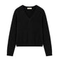 Cashmere Ls Shrunken V Neck-Sweaters-Uniquities