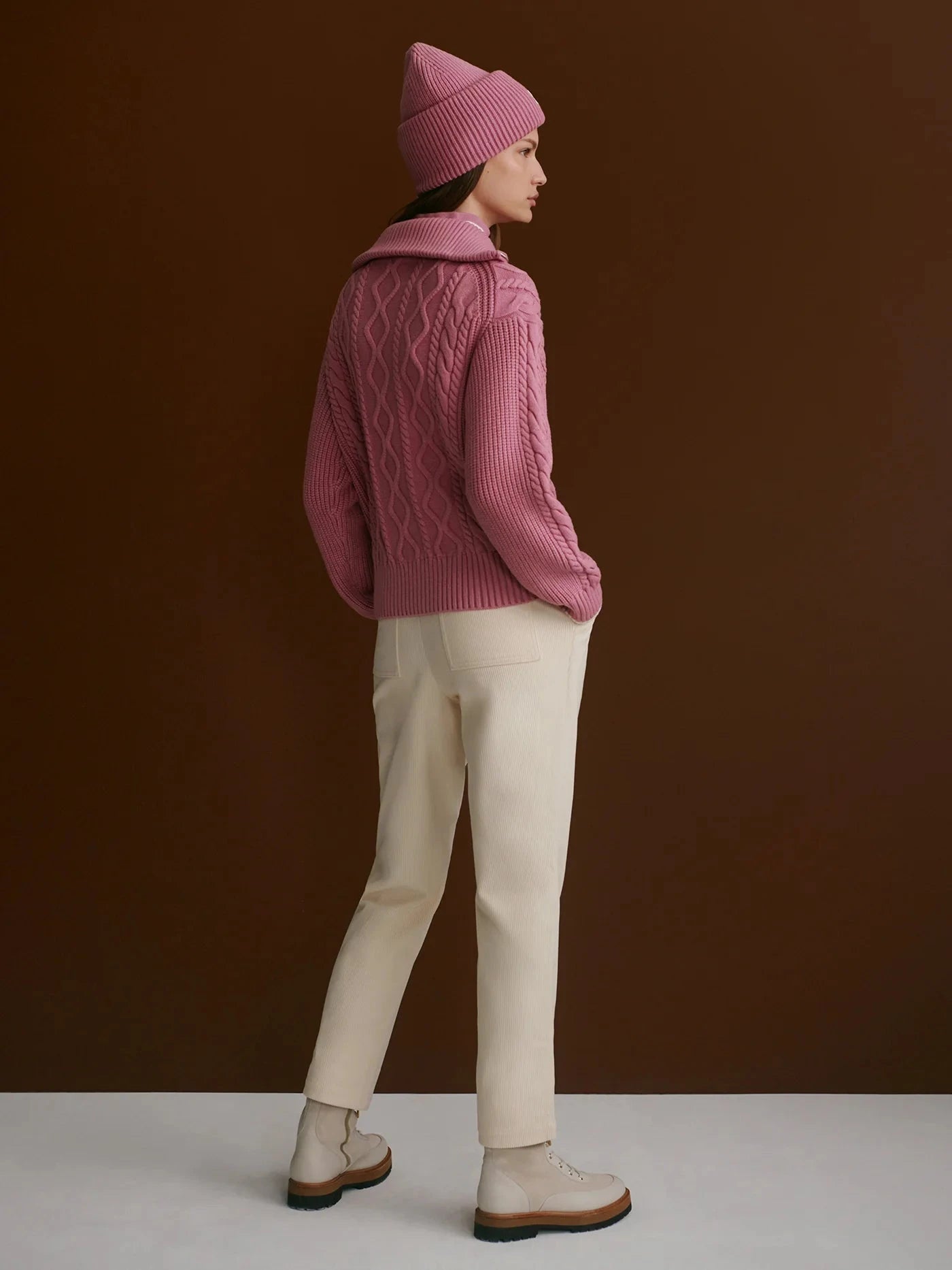 Didi Relaxed Cable Half Zip-Sweaters-Uniquities