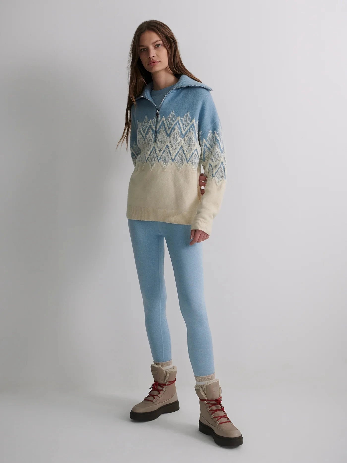 Hedda Fairisle Half Zip-Sweaters-Uniquities