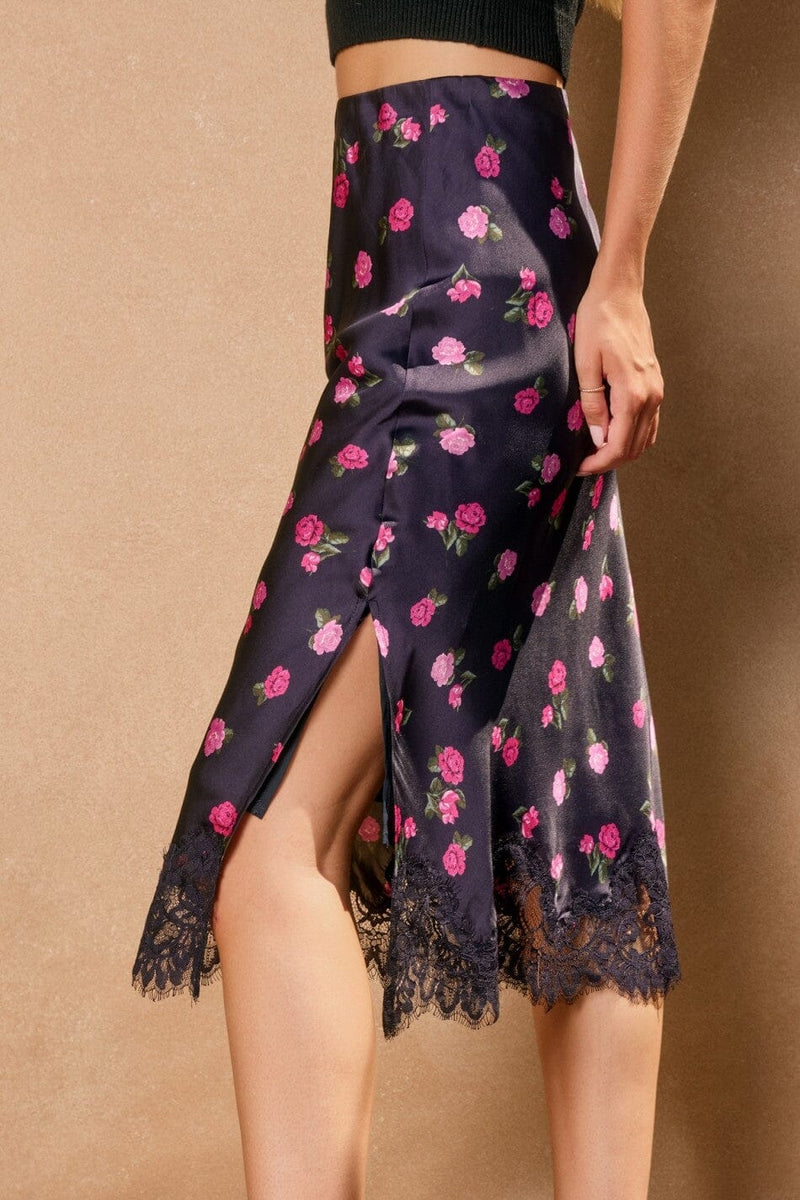 Mia Rose Lace Hem Skirt-Bottoms-Uniquities