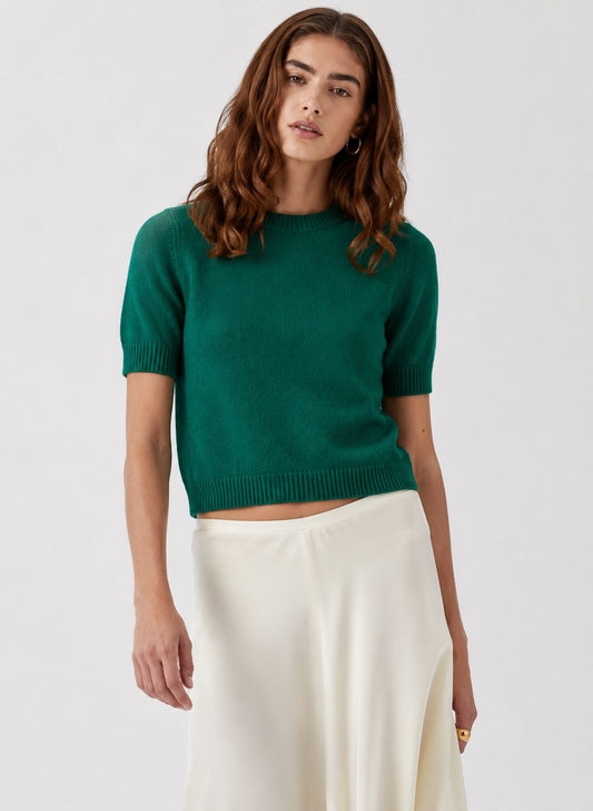 Short Sleeve Cropped Crew-Sweaters-Uniquities