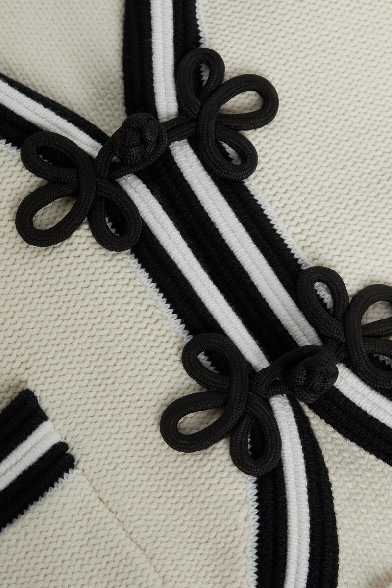 Kaito Contrast Trim Crop Cardi-Sweaters-Uniquities