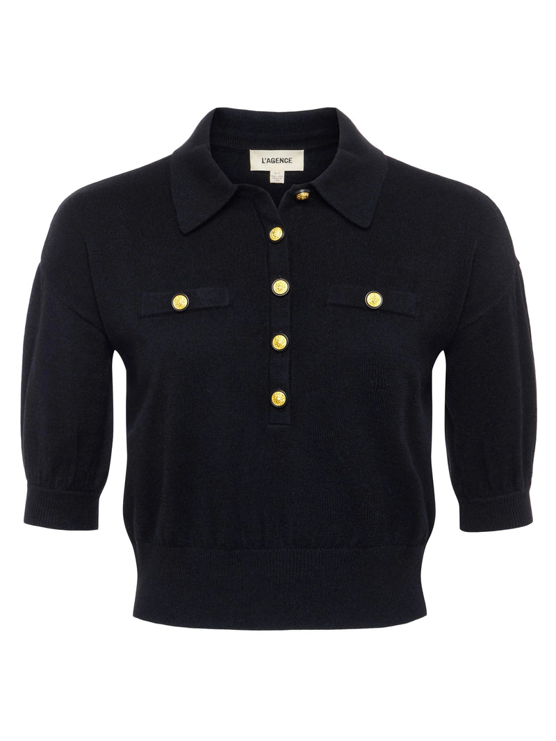 Masaki Short Sleeve Collared Sweater-Sweaters-Uniquities