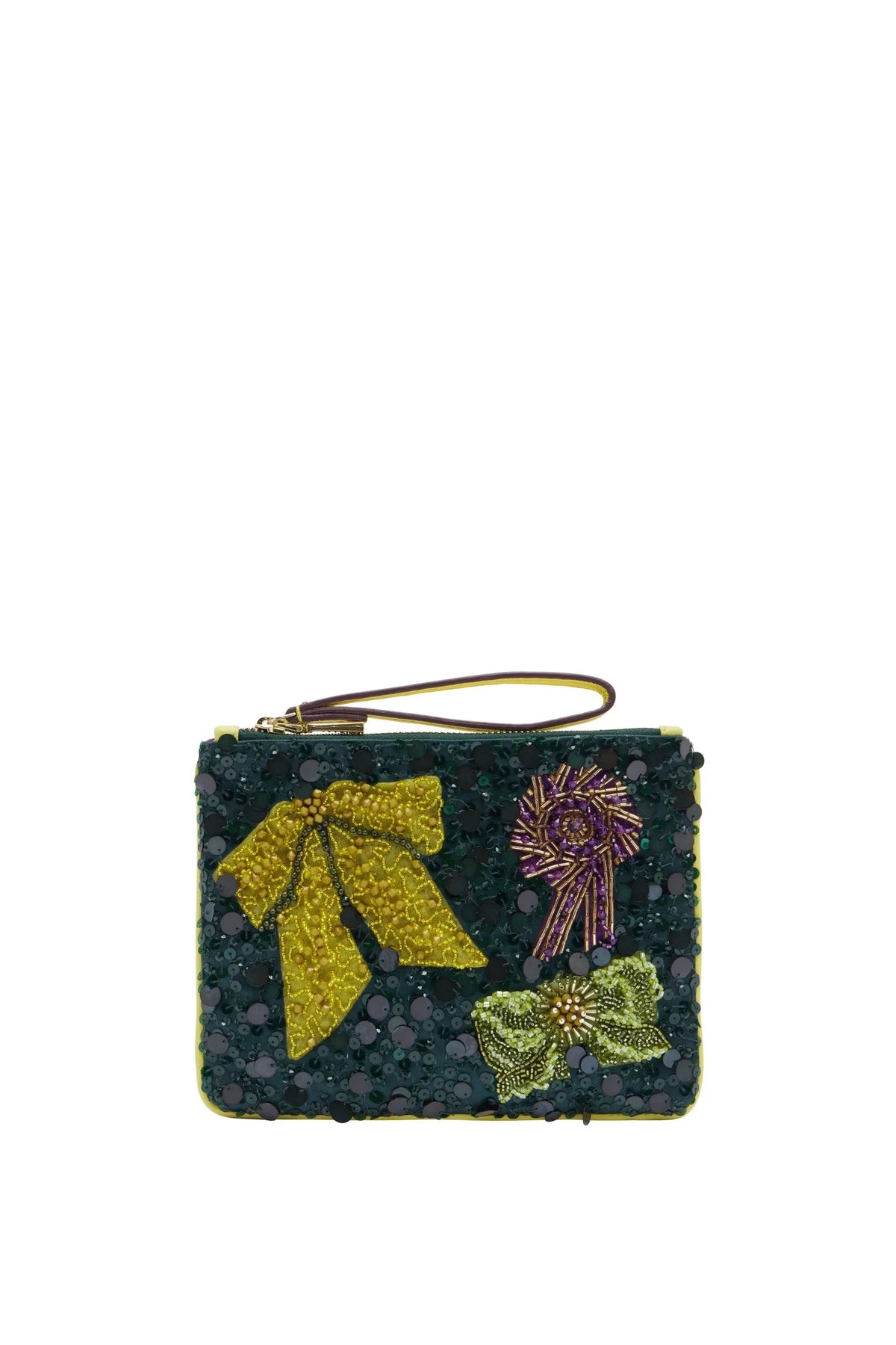 Rosette Beaded Clutch-Accessories-Uniquities
