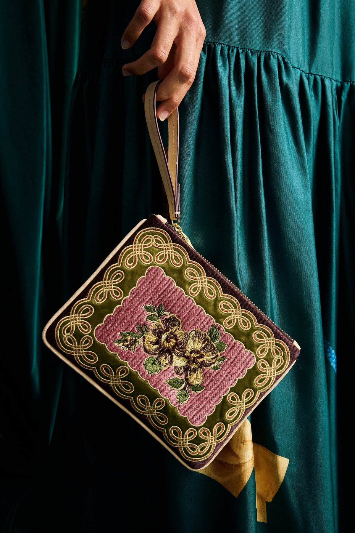 Lacey Embroidered Clutch-Accessories-Uniquities