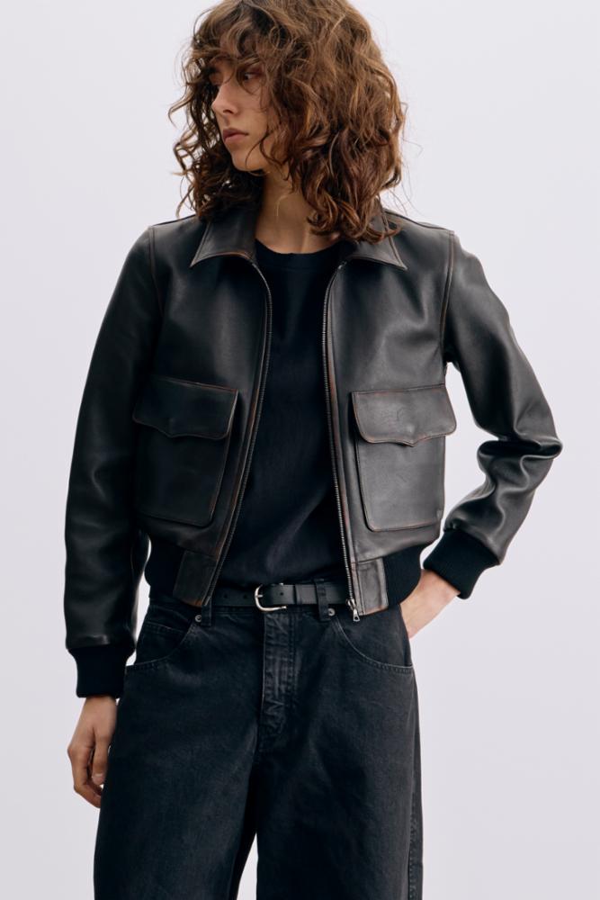 Redley Leather Bomber Jacket-Jackets-Uniquities