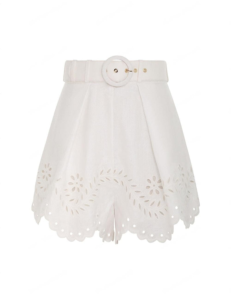 Junie Embroidered Short-Bottoms-Uniquities