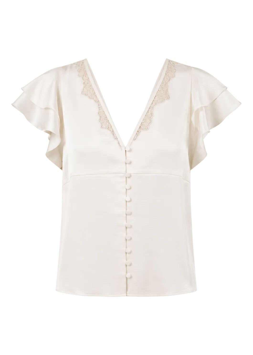 Lola Flutter Lace Sleeve Top-Tops/Blouses-Uniquities