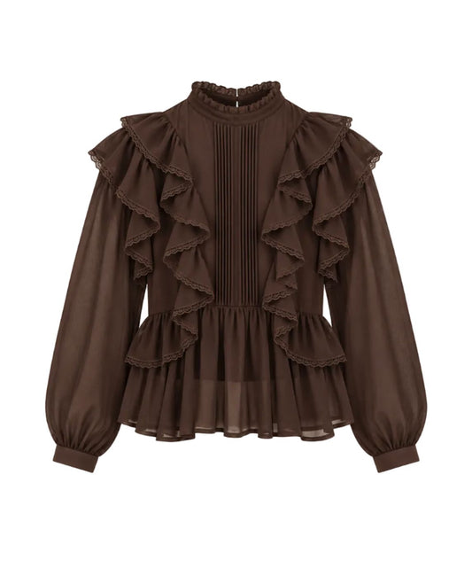 Britton Ruffle Top-Tops/Blouses-Uniquities