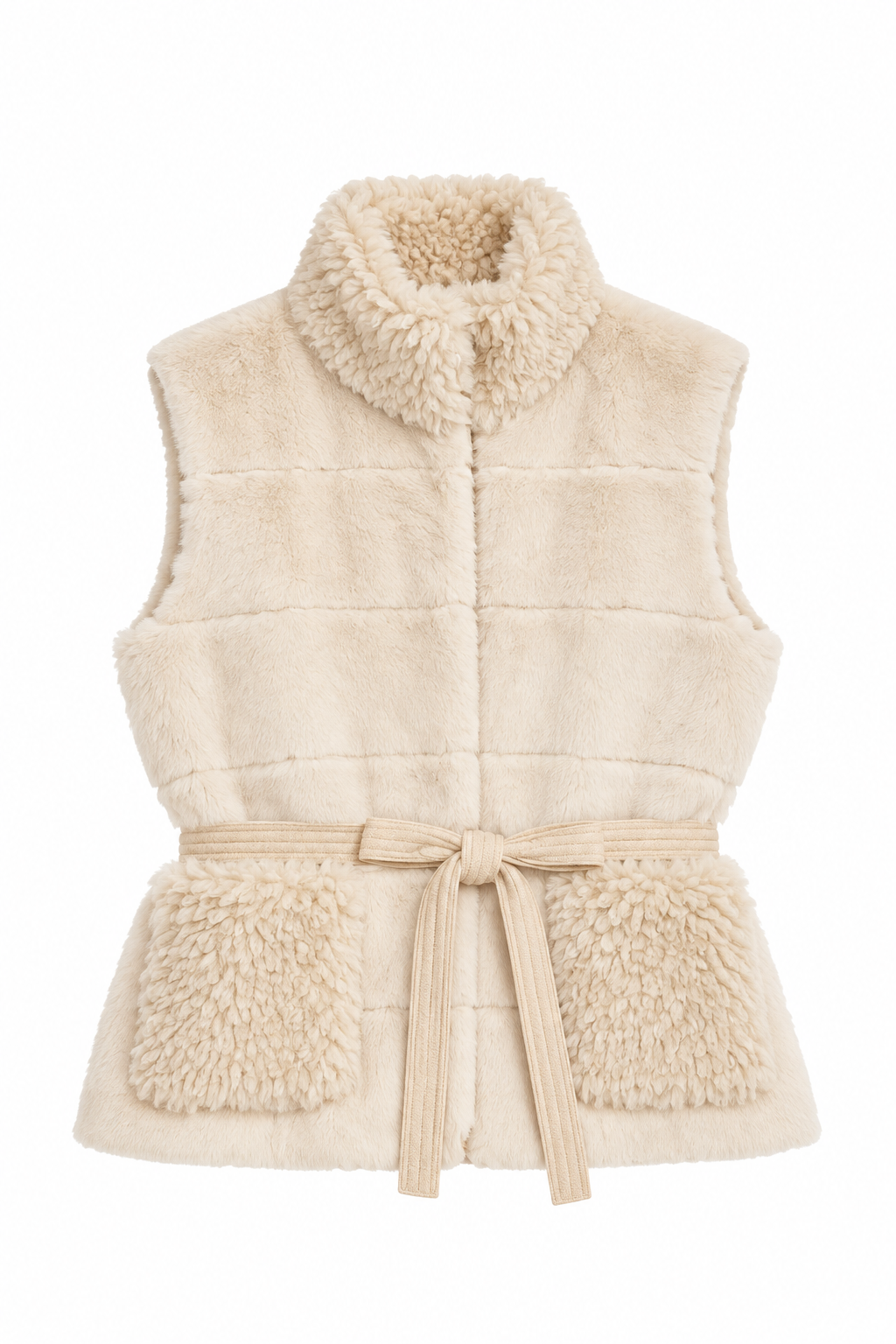 Faux Fur Shearling Trim Vest