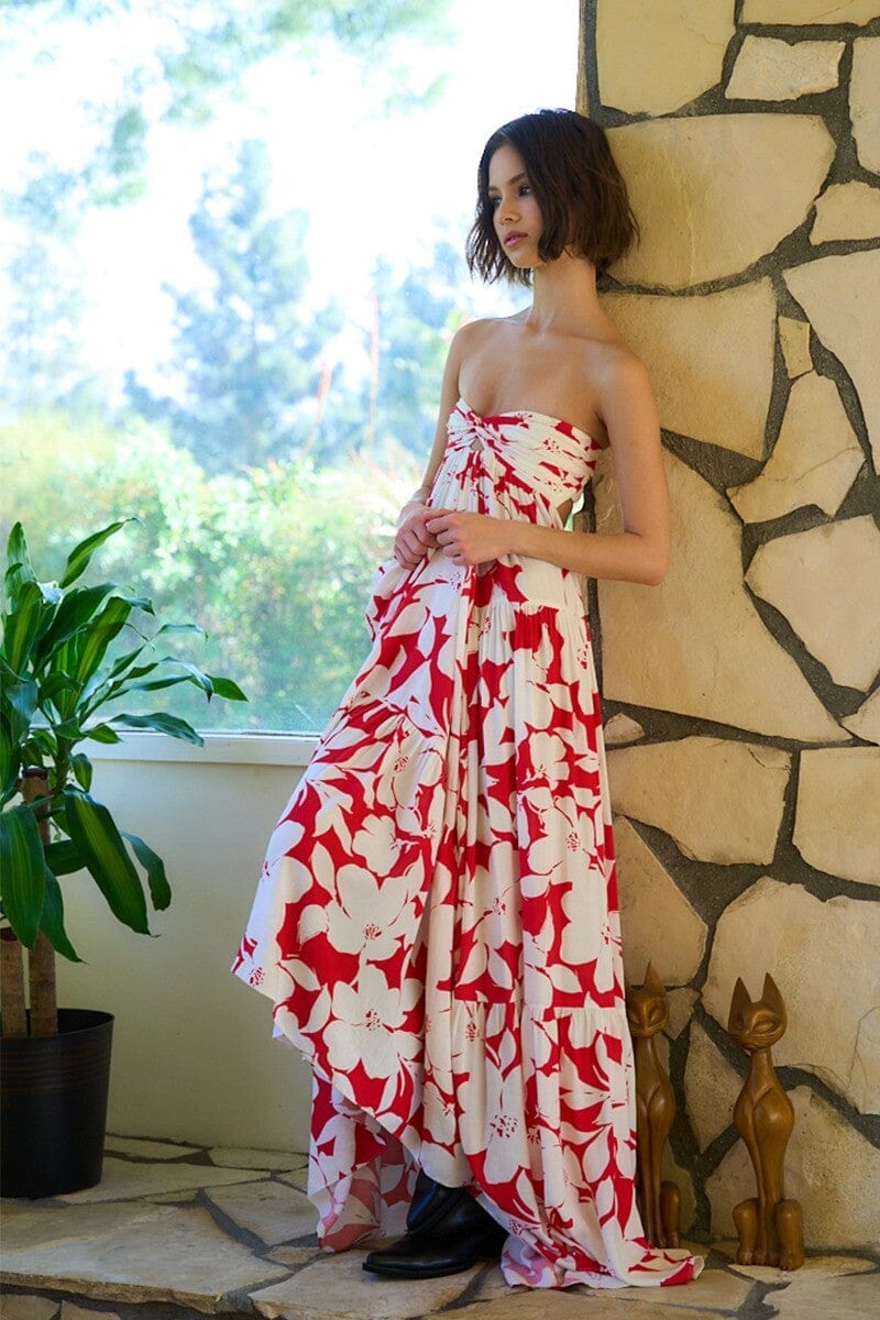 Blossom Twisted Maxi Dress-Dresses-Uniquities