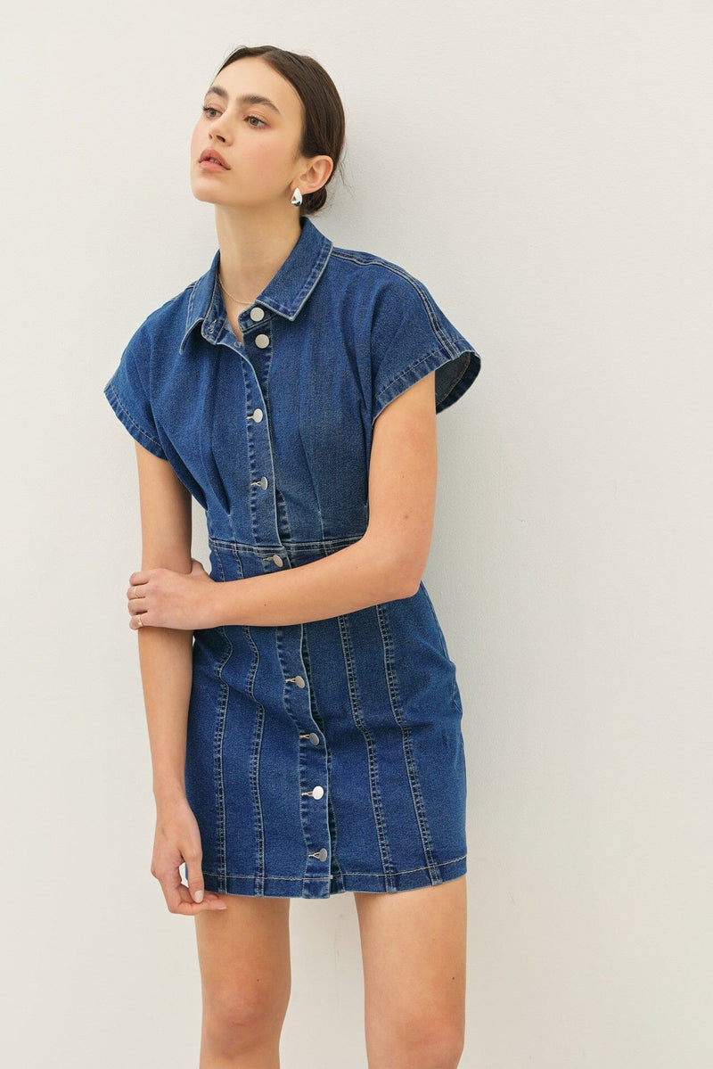 Emma Denim Dress-Dresses-Uniquities