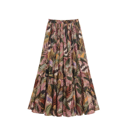 Artisanal Birds Maxi Skirt-Bottoms-Uniquities