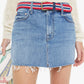 The Ditcher Mini Fray Skirt-Denim-Uniquities
