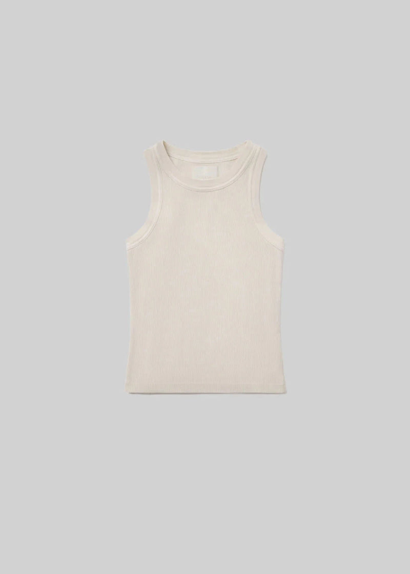 Isabel Rib Tank in Dune-Tee Shirts-Uniquities