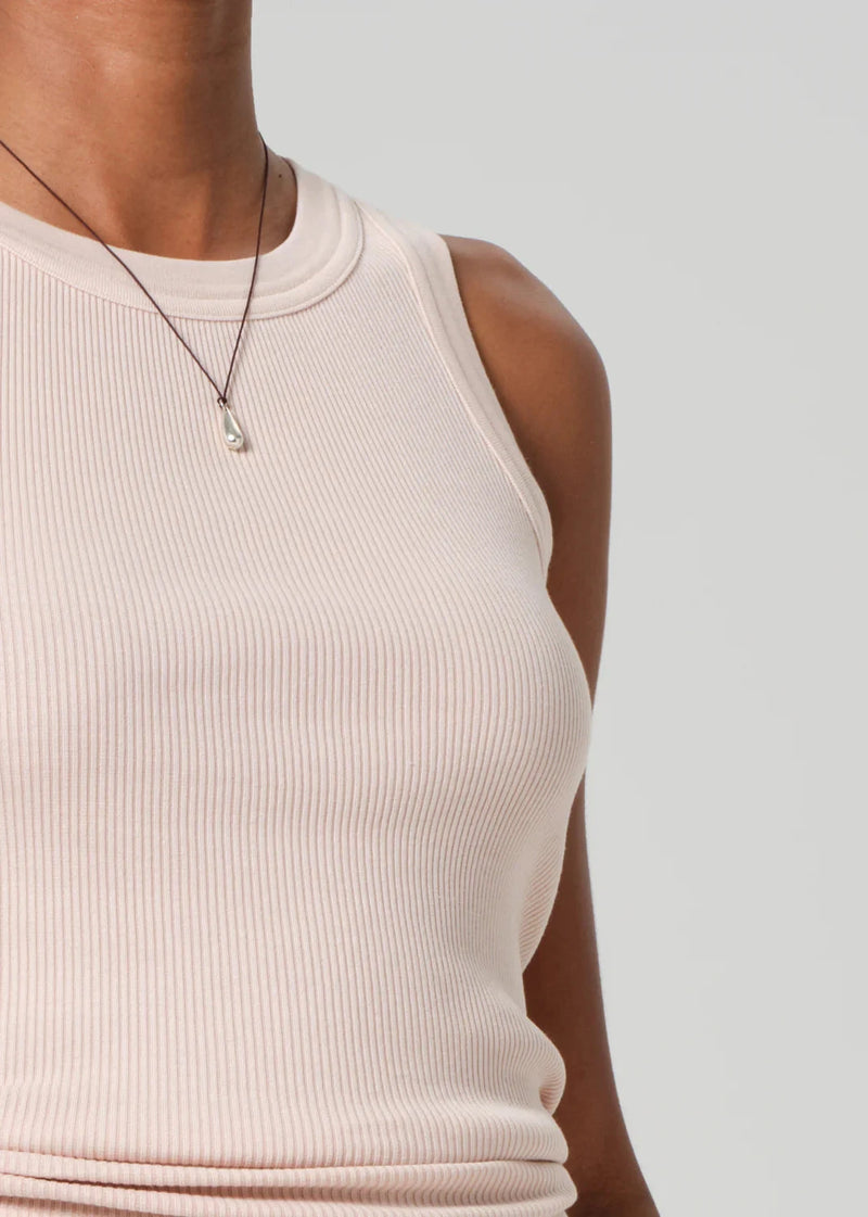 Isabel Rib Tank in Muted Rose-Tee Shirts-Uniquities