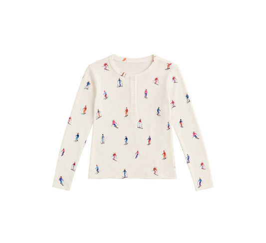 Sleepy Head Ski Long Sleeve Henley-Lounge-Uniquities
