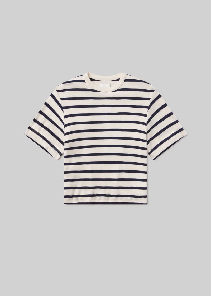 Goldie Tee in Azure Stripe-Tee Shirts-Uniquities