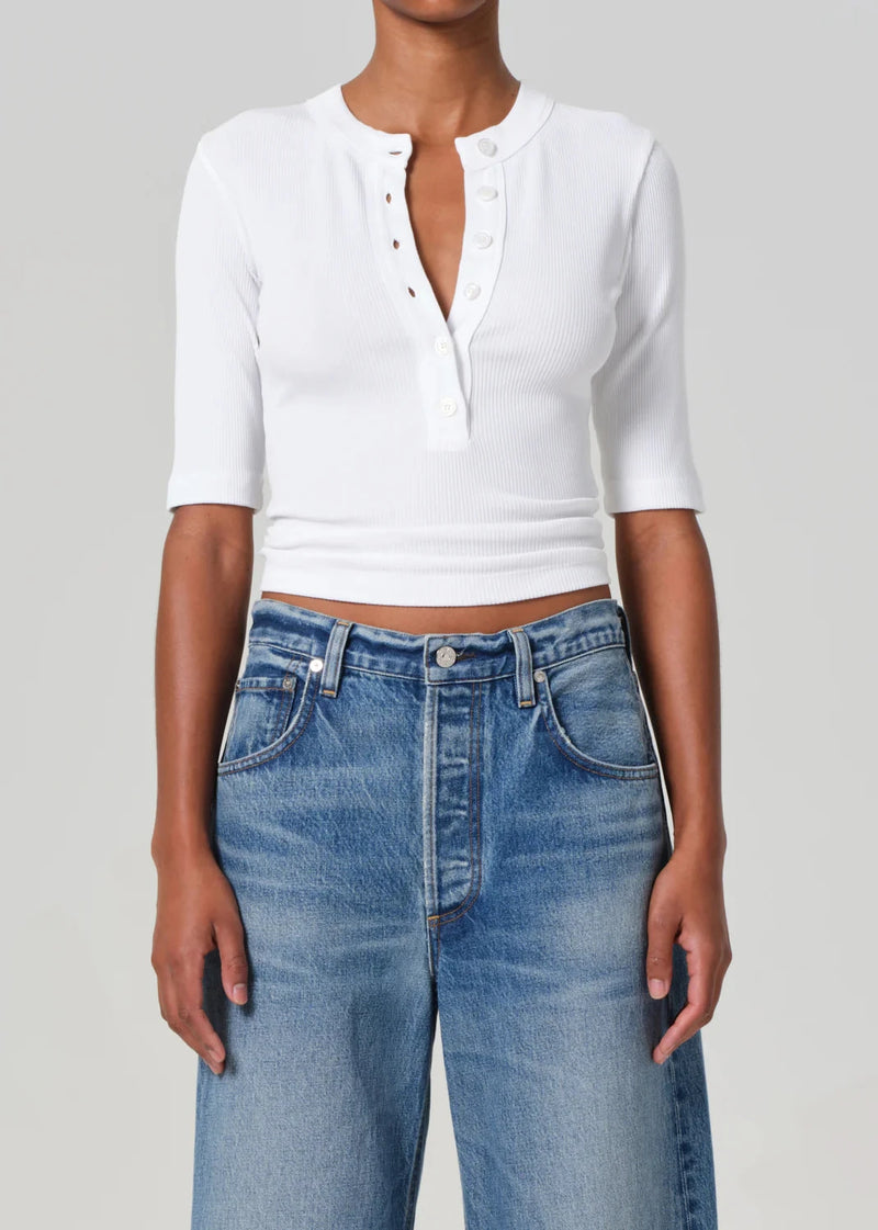 Nali Short Sleeve Henley-Tee Shirts-Uniquities