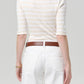 3/4 Sleeve Boat Neck Slim Tee-Tops/Blouses-Uniquities