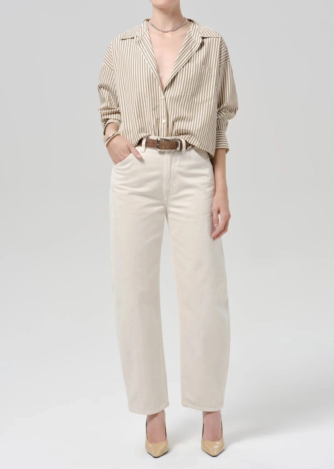 Petit Ami Shirt in Sandatlas Stripe Tops/Blouses Citizens of Humanity 