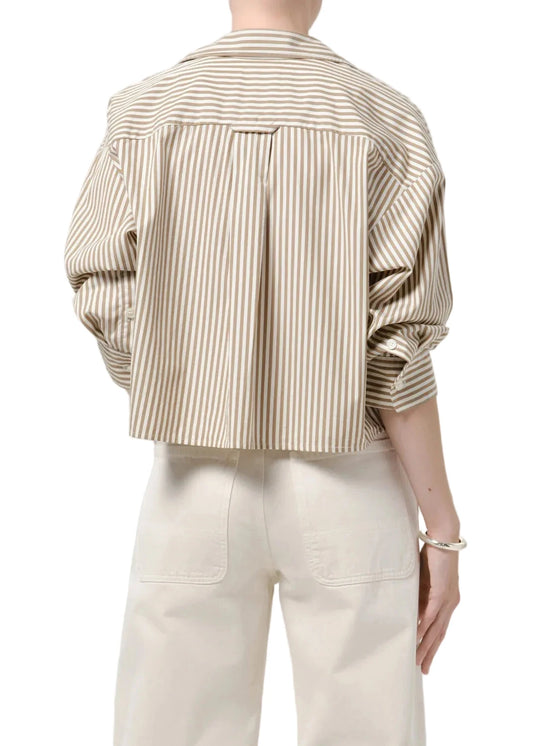 Petit Ami Shirt in Sandatlas Stripe-Tops/Blouses-Uniquities