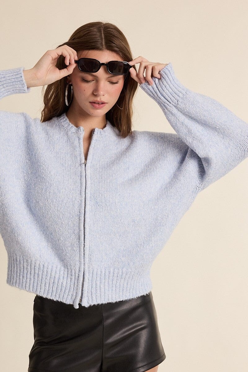 Zip Knit Cardigan-Sweaters-Uniquities