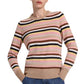 Long Sleeve Striped Crew Sweaters Minnie Rose 