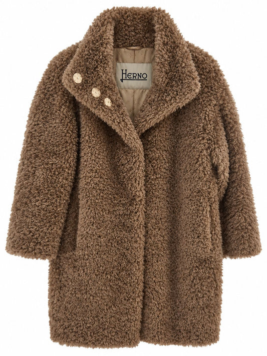 Curly Faux Fur Collar Coat-Jackets-Uniquities
