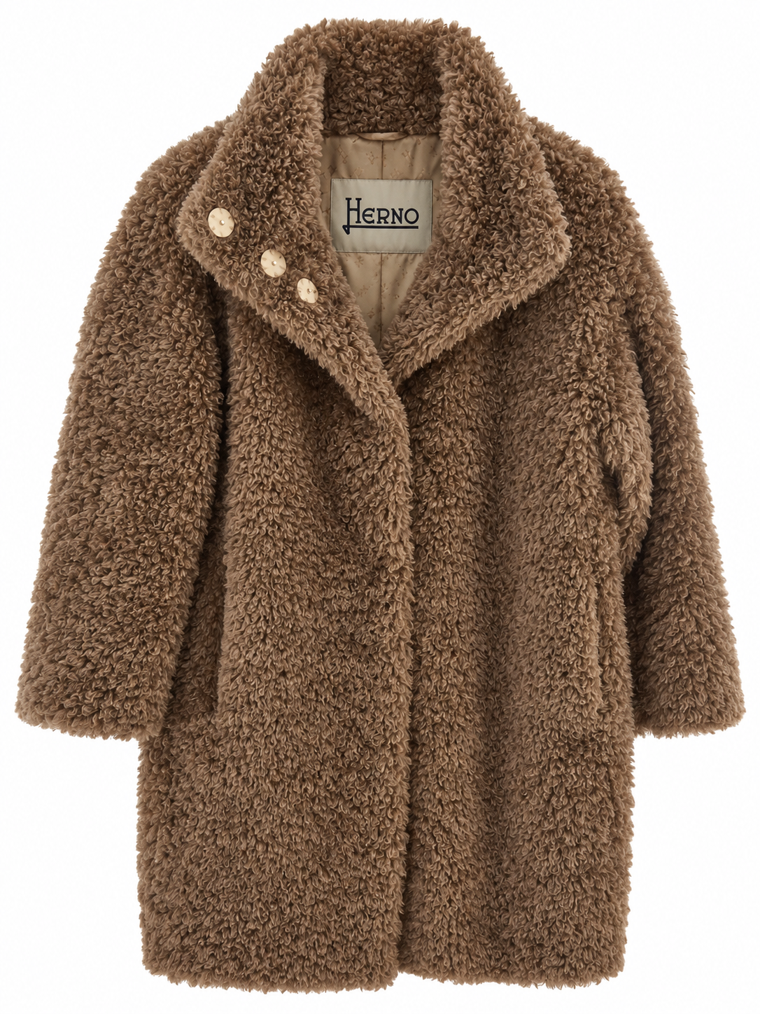 Curly Faux Fur Collar Coat