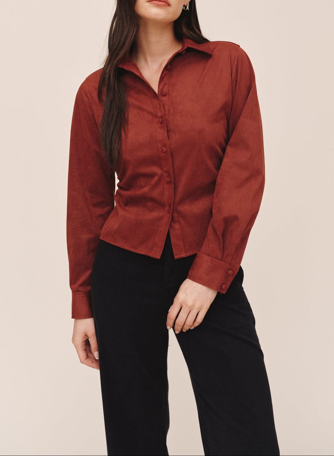 Fitted Button Down-Tops/Blouses-Uniquities