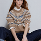 Puff Sleeve Fairisle Crew
