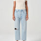 90's Crop Mid Rise Loose Straight Jeans-Denim-Uniquities