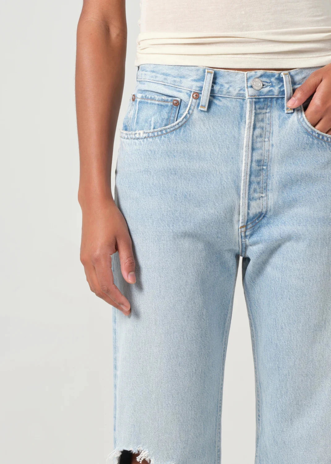 90's Crop Mid Rise Loose Straight Jeans-Denim-Uniquities