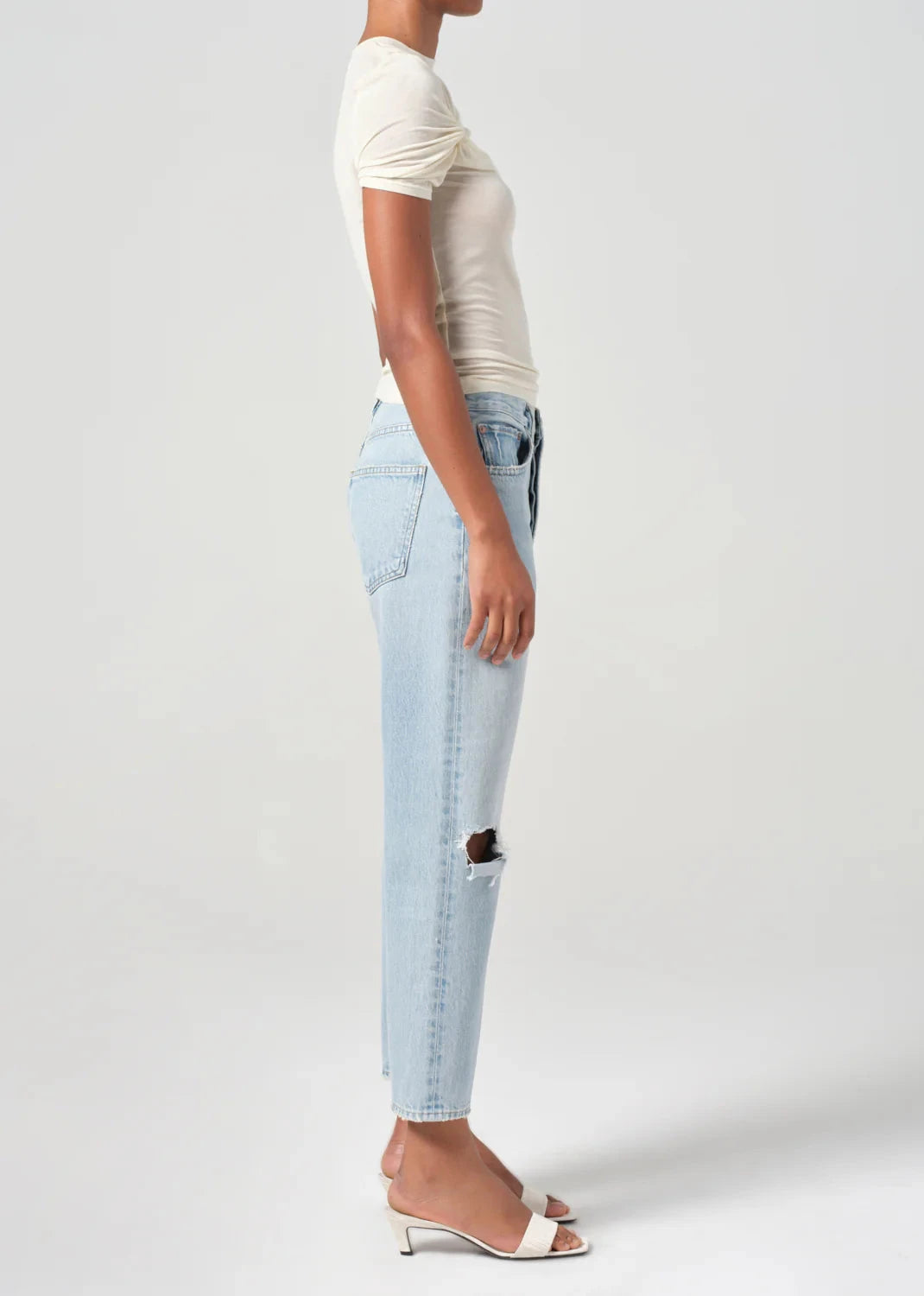 90's Crop Mid Rise Loose Straight Jeans-Denim-Uniquities