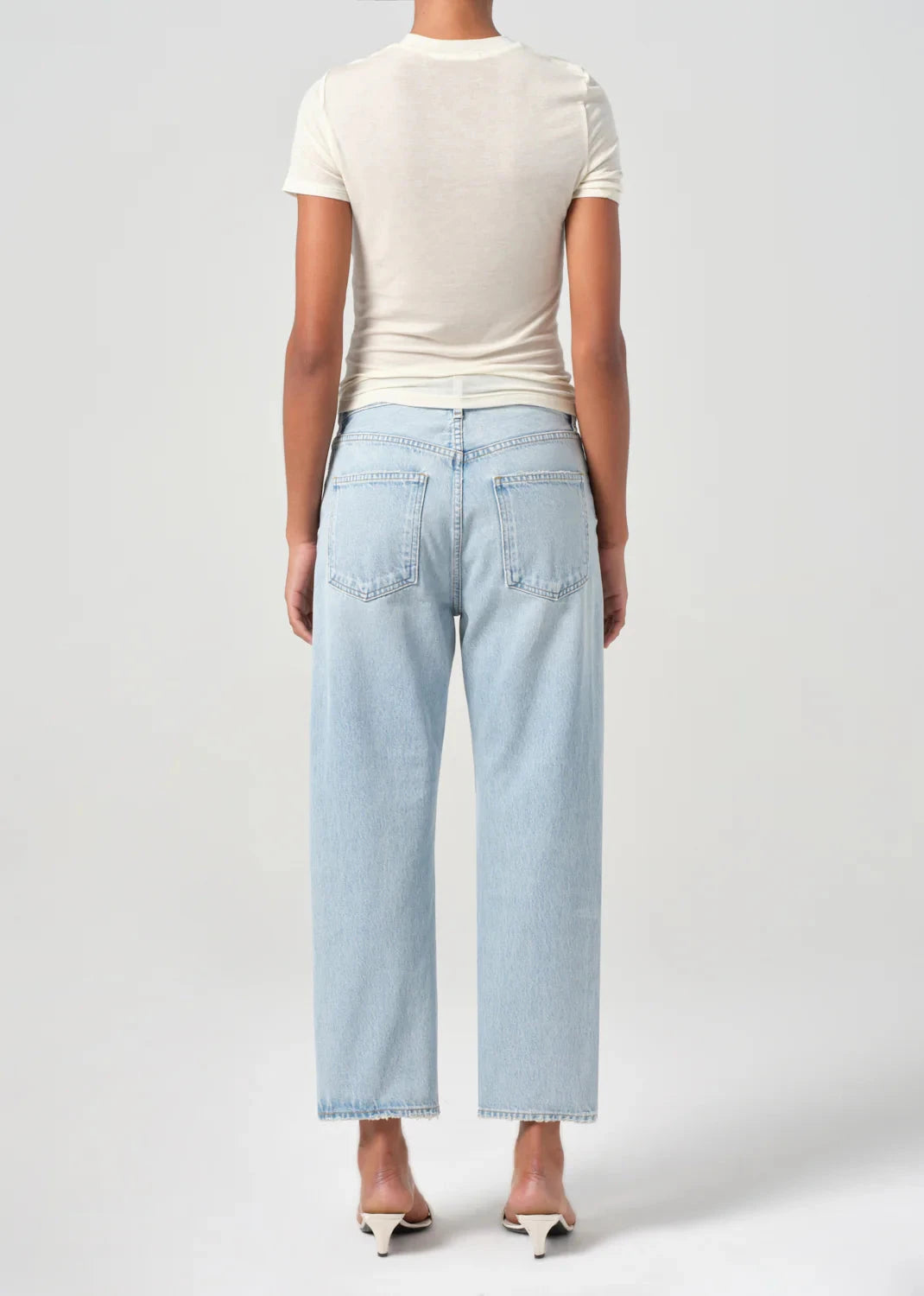 90's Crop Mid Rise Loose Straight Jeans-Denim-Uniquities