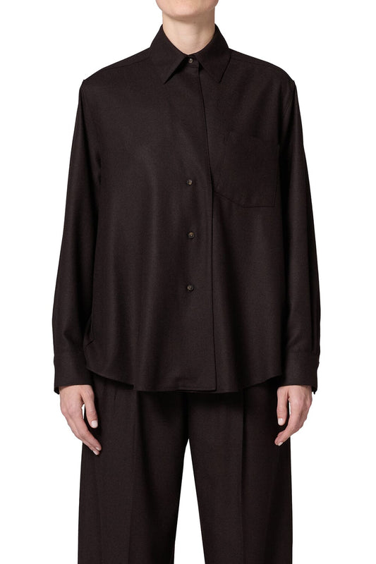 Aris Shirt In Felted Wool-Tops/Blouses-Uniquities