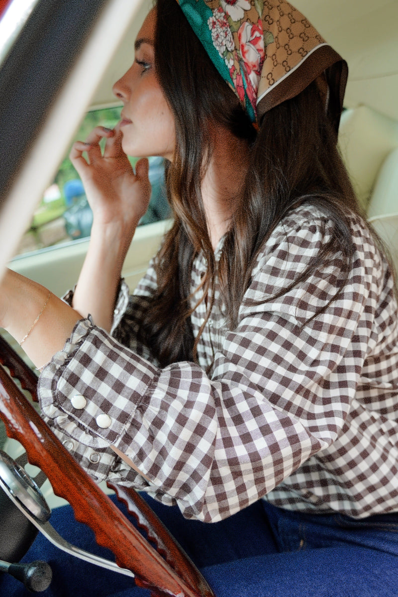 Floral Satin Scarf Orange-Accessories-Uniquities