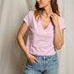 Alanis Recycled V-neck Tee-Tee Shirts-Uniquities