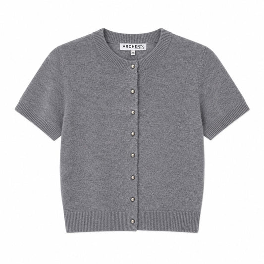 Ashton Short Sleeve Crew Cardigan-Sweaters-Uniquities