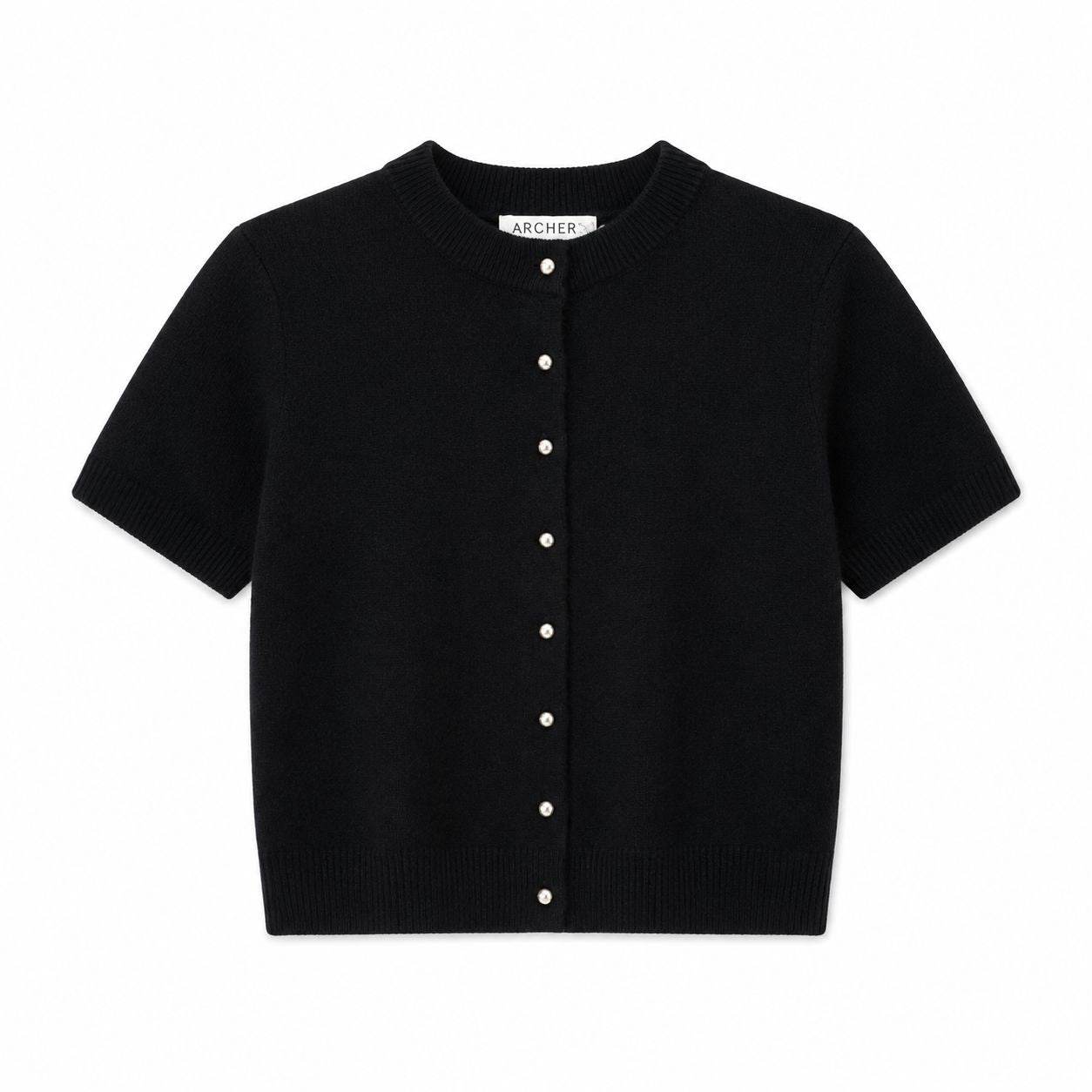 Ashton Short Sleeve Crew Cardigan Sweaters Archer Cashmere 